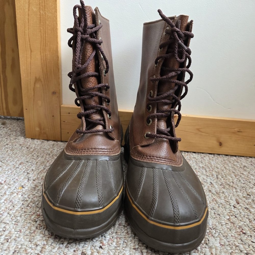 Sorel Snow Boots Mens 8 Maverick LM1085-200 Brown Leather Upper Removable Insert